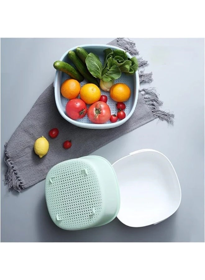 إيكوكو سلة مصفاة خضراوات عالية الجودة - مصفاة متينة أو بلاستيكية بمقابض مريحة وفتحات تصريف - مثالية لغسل وشطف وتصفية الفواكه والخضروات والمعكرونة - Image 3