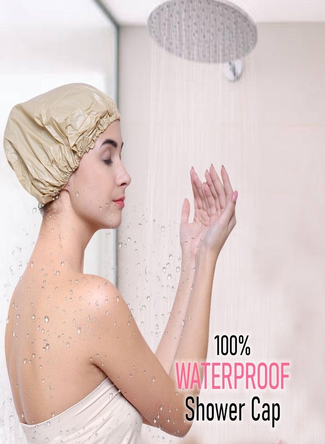 أولد تري أغطية استحمام قابلة لإعادة الاستخدام من أولد تري - عبوة من 3 قطع | أغطية استحمام مطبوعة متنوعة مقاومة للماء مع مطاط ناعم | حماية متينة ومريحة للشعر أثناء الاستحمام، والمنتجعات الصحية، ووضع المكياج، والسفر (متنوعة) - Image 2