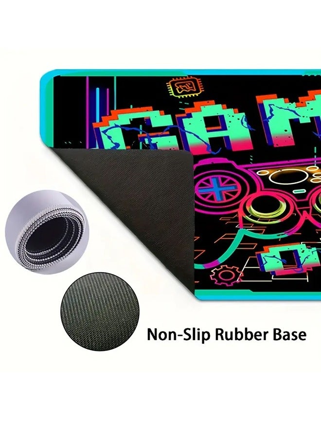 Generic Large E-Sports Gaming Mouse Pad, Thickened Fluorescent Game Pattern Printed Desk Mouse Pad, Black Anti-Slip UV Mouse Pad, Washable Rubber Material Mouse Pad  - Image 5