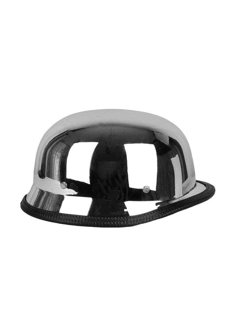 Retro Half Face Motorcycle Retro Style Helmet, Breathable and comfortable Chrome German Style Motorcycle Helmet - Image 5