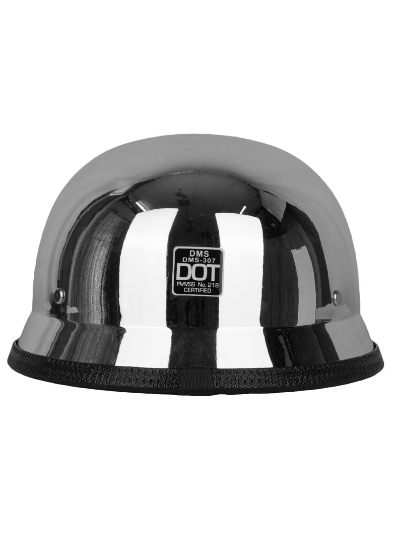 Retro Half Face Motorcycle Retro Style Helmet, Breathable and comfortable Chrome German Style Motorcycle Helmet - Image 3