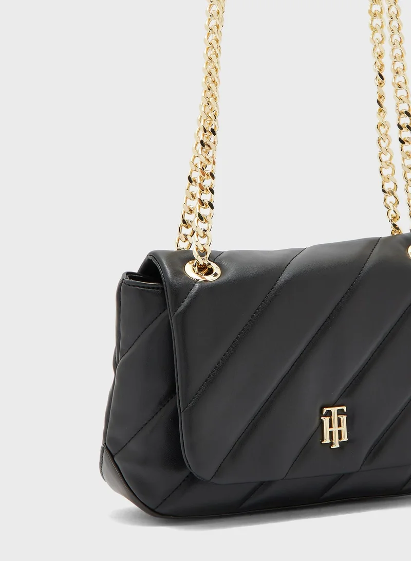 TOMMY HILFIGER Chain Detail Flap Over Crossbody