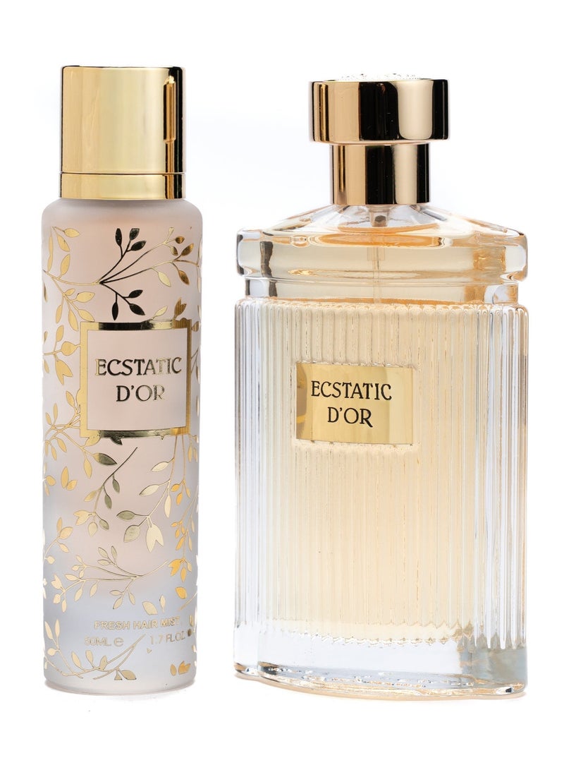 ECSTATIC D'OR Ecstatic Eau de Parfum 100ml + Hair Perfume 50ml - Women’s Signature Fragrance Set - Image 2