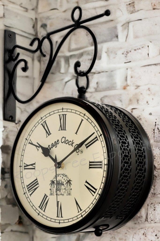 Vintage Clock Handcrafted Double Side Wall Clock 1 Year Warranty / 65700-8-RR - Image 5