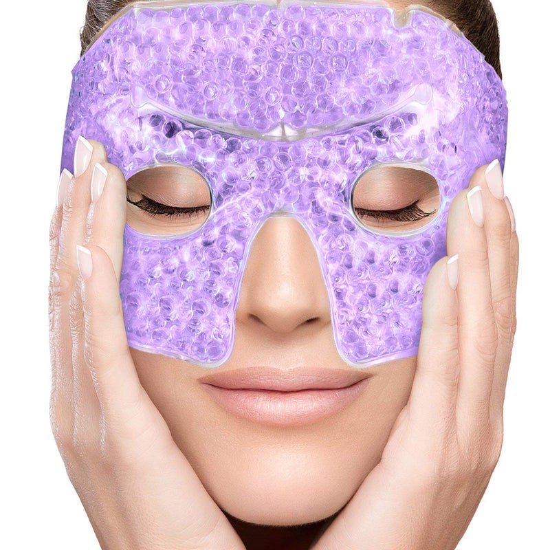 Perfecore Cooling Gel Eye Mask Cold Compress for Puffy Eyes Dark Circles Headaches Purple