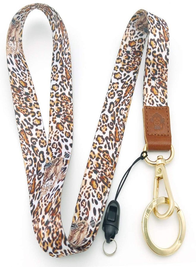 Happy monkey H.M Golden Series Neck Lanyard with ID Badge Holder/Key Chain Holder/Mobile Phone/Wallet Gift (leopard) - Image 1