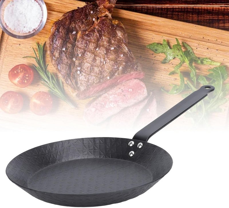 Carbon Steel Frying Pan 11 Inch Nonstick Skillet with Smokeless Design and Comfortable Grip - Even Heat Distribution for Steak, Fish, Eggs & Vegetables, Indoor & Outdoor Cook (24cm) - Image 4