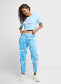 Ginger Cotton Graphic T-Shirt & Stripe Pyjama Set  - Image 1