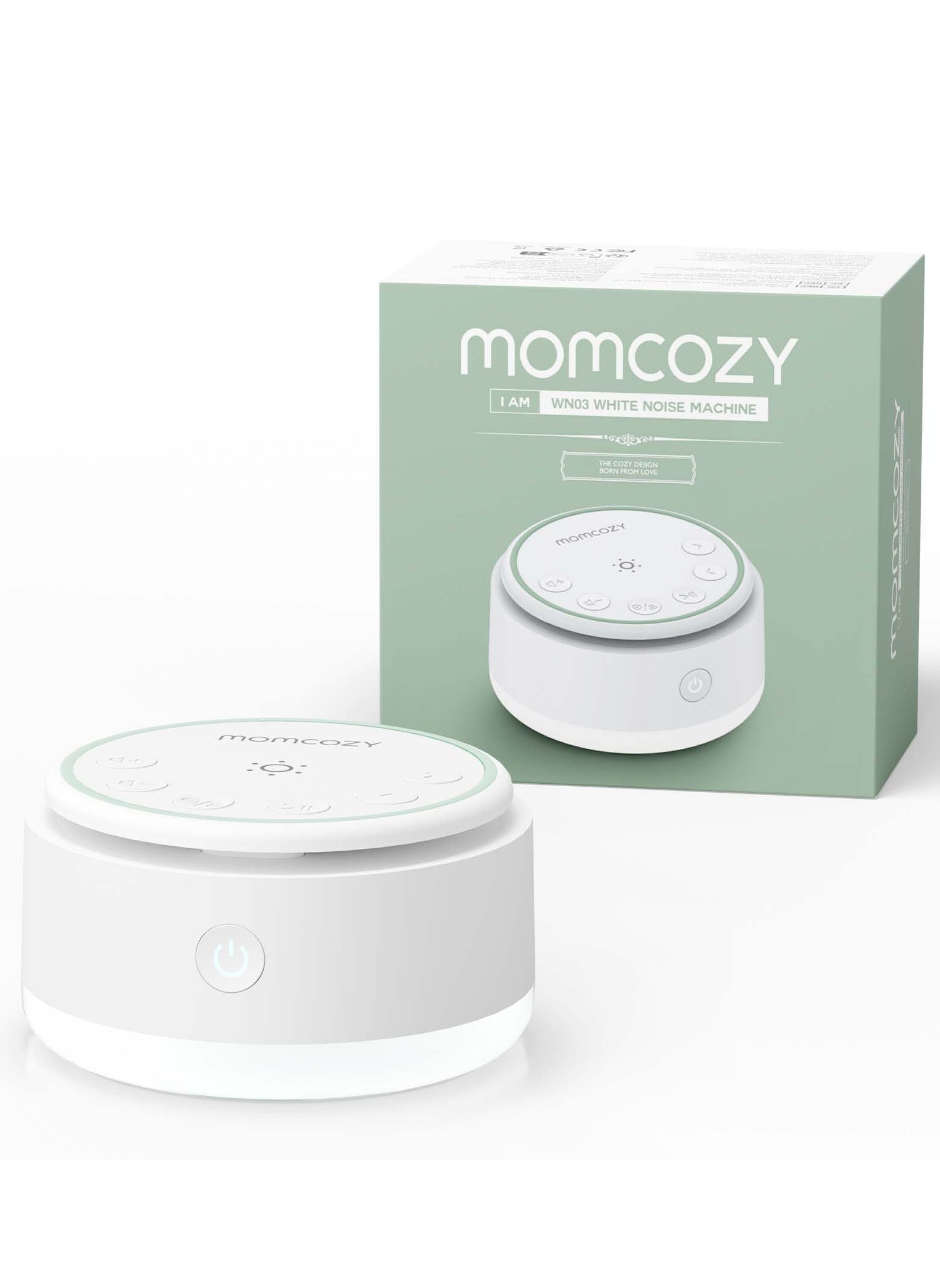 Momcozy جهاز صوت للأطفال - 20 صوتًا مهدئًا وإضاءة تعمل باللمس، ضوضاء بيضاء محمولة للأطفال والكبار لمؤقت النوم والذاكرة 