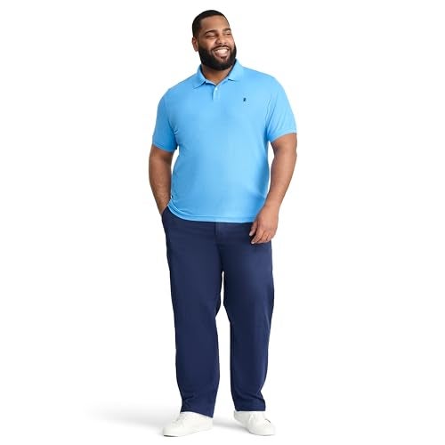IZOD Men’s Big-and-Tall Advantage Performance Short-Sleeve Solid Polo Shirt, Blue Revival, XX-Large - Image 2