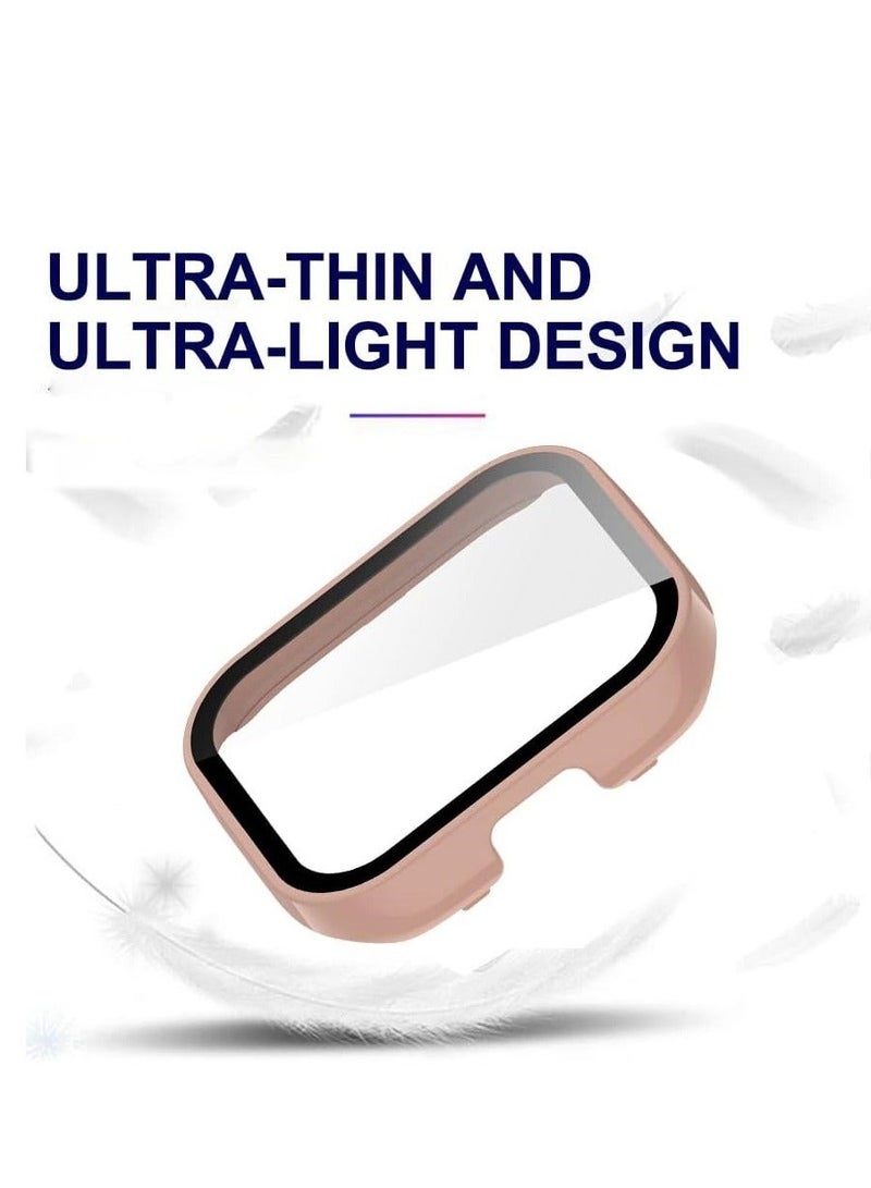 Captaintech 2 Pcs Case With Tempered Glass Screen Protector Compatible for Xiaomi Redmi Watch 3, 9H Hardness All-round Protective Cover Ultra-thin Protective PC Case Cover, Pink and Black - Image 2