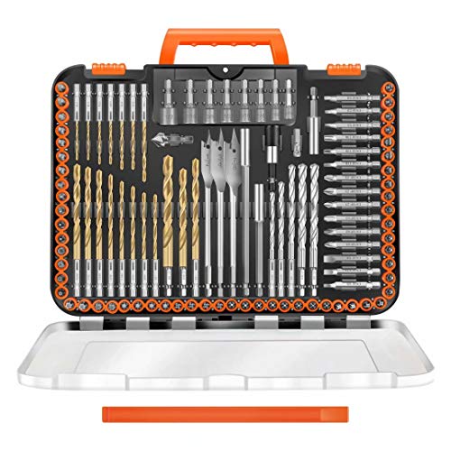 ENERTWIST Drill Bit Set, 112-Pieces 1/4" Hex Shank Impact Driver Bits and Screwdriver Bits Set Assorted in Tough Case for Wood Metal Cement Drilling and Screw Driving, ET-DBA-112 - Image 1