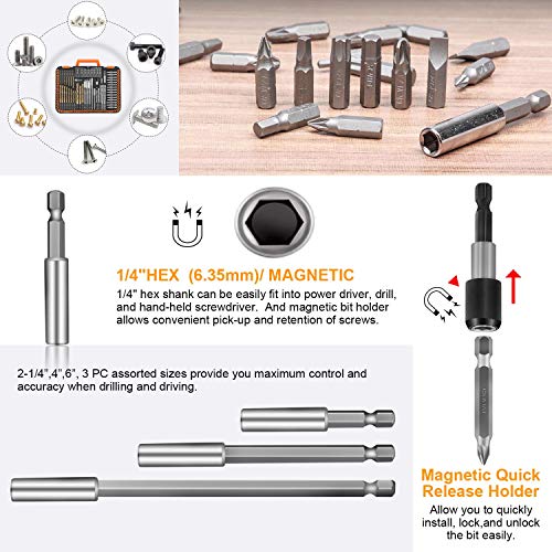 ENERTWIST Drill Bit Set, 112-Pieces 1/4" Hex Shank Impact Driver Bits and Screwdriver Bits Set Assorted in Tough Case for Wood Metal Cement Drilling and Screw Driving, ET-DBA-112 - Image 4