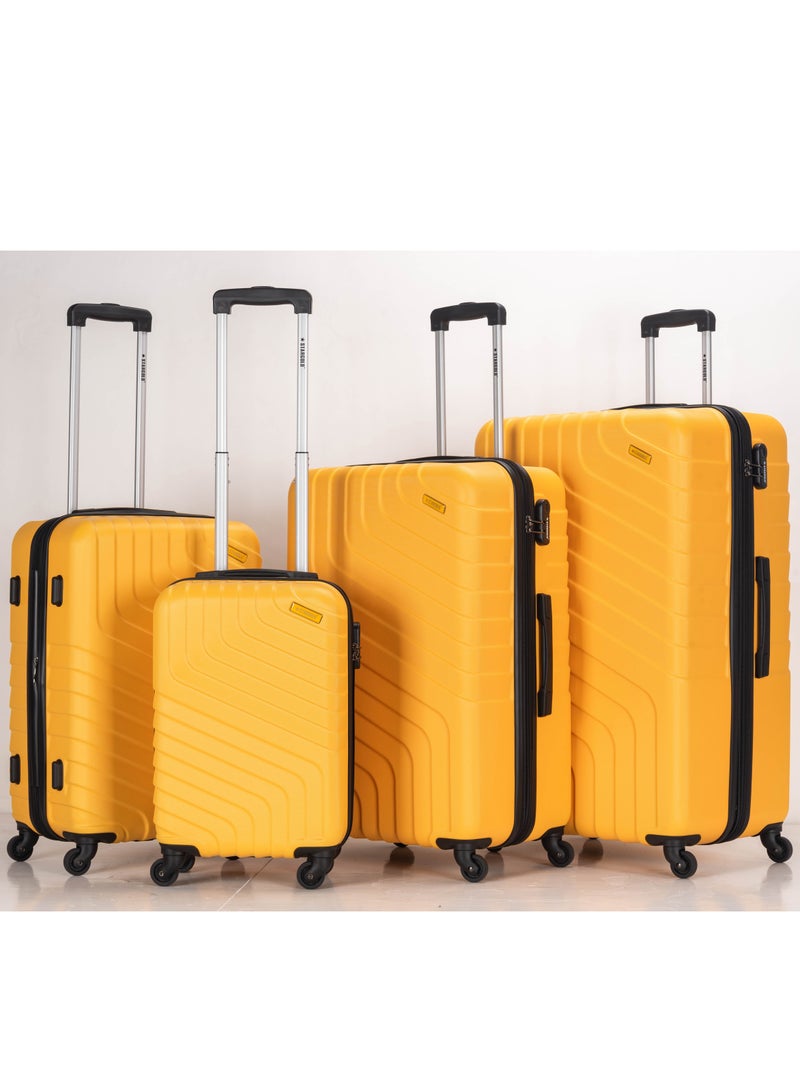 ستارجولد 4 عبوات من عربة أمتعة مقفلة ذات رقم دوار للجانب الصلب - Image 1