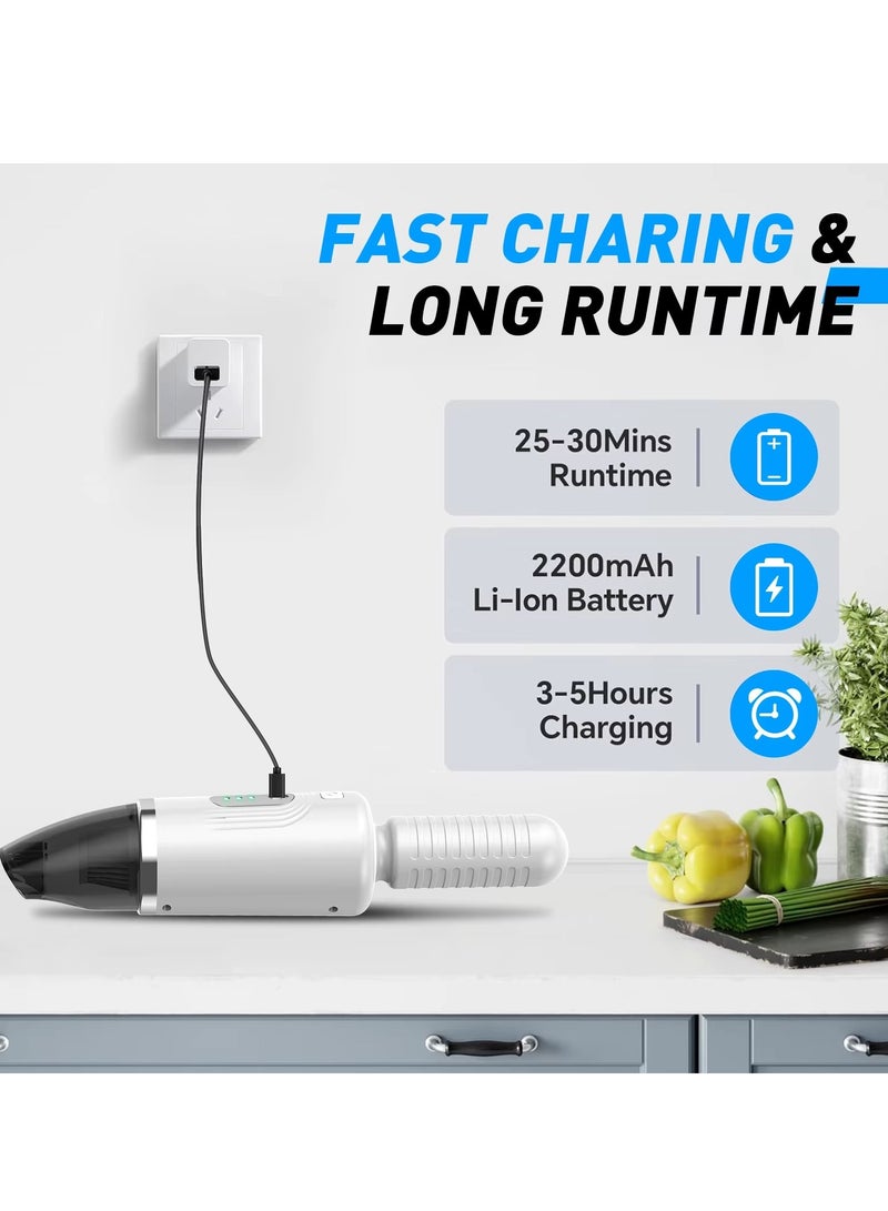 زستو مكنسة كهربائية لاسلكية محمولة باليد للسيارة مع ضوء UV – بقوة 80 واط قابلة لإعادة الشحن، مزودة بجهاز تحكم في عث الغبار، شفط قوي للاستخدام الجاف والرطب، ضوضاء منخفضة ≤80 ديسيبل، فلتر قابل للغسل، خفيفة الوزن 450 جم للاستخدام في السيارة، الأريكة، السرير، المكتب وإزالة شعر الحيوانات الأليفة - Image 3