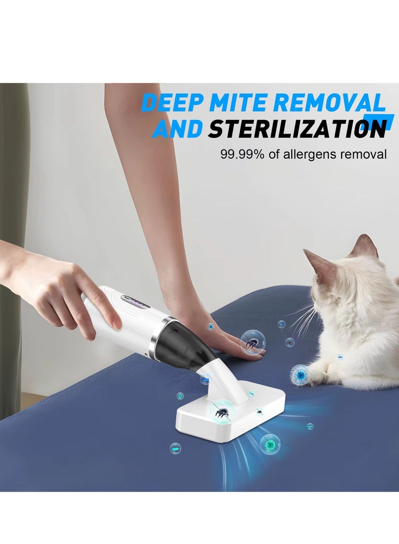 زستو مكنسة كهربائية لاسلكية محمولة باليد للسيارة مع ضوء UV – بقوة 80 واط قابلة لإعادة الشحن، مزودة بجهاز تحكم في عث الغبار، شفط قوي للاستخدام الجاف والرطب، ضوضاء منخفضة ≤80 ديسيبل، فلتر قابل للغسل، خفيفة الوزن 450 جم للاستخدام في السيارة، الأريكة، السرير، المكتب وإزالة شعر الحيوانات الأليفة - Image 2