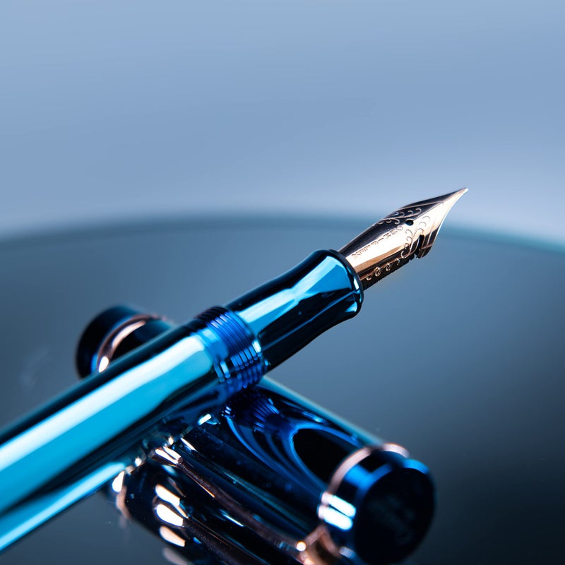 Conklin Duragraph Metal Fountain Pen PVD Blue - Medium Nib, Luxury Writing Instrument with Durable Blue Finish - Image 4