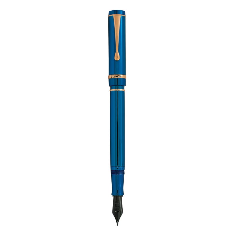 Conklin Duragraph Metal Fountain Pen PVD Blue - Medium Nib, Luxury Writing Instrument with Durable Blue Finish - Image 1