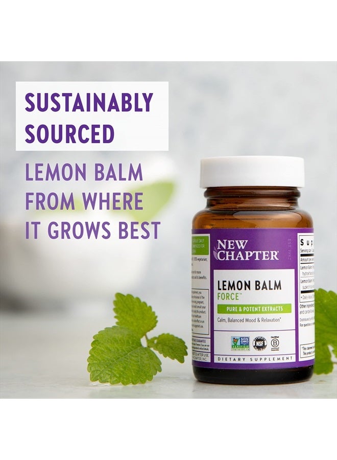 New Chapter Lemon Balm Force with Supercritical Lemon Balm for Mood Support + Immune Support + Non-GMO Ingredients - 30 ct Vegetarian Capsules - Image 3