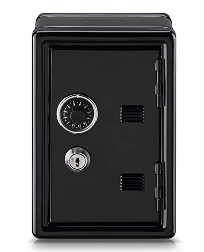 Younion Money Safe and Cash Lock Box, Mini Size Security Safe Box for Money Jewelry and valuables, 4.6"x 4.2"x 6.9" Black - Image 1
