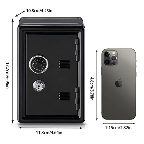 Younion Money Safe and Cash Lock Box, Mini Size Security Safe Box for Money Jewelry and valuables, 4.6"x 4.2"x 6.9" Black - Image 4