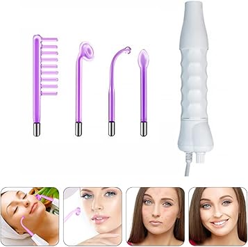 Healifty Portable Handheld High Frequency Facial Skin Wand Machine High Frequency Facial Machine with 4 Pcs Argon Gas Wand UK Plug White 23X25X25CM - Image 5