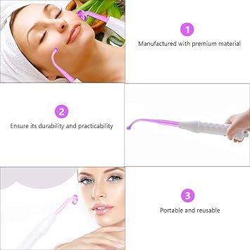 Healifty Portable Handheld High Frequency Facial Skin Wand Machine High Frequency Facial Machine with 4 Pcs Argon Gas Wand UK Plug White 23X25X25CM - Image 4