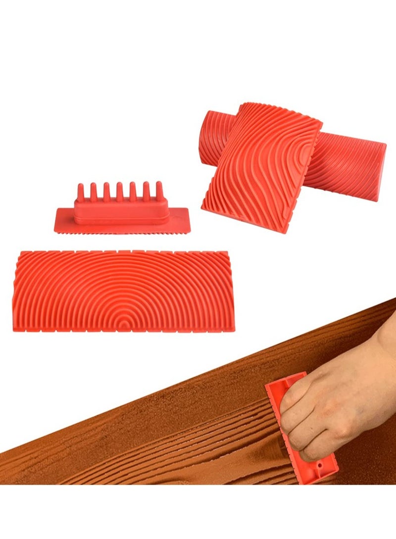 Excefore Wood Graining Painting Tool, 4 PCS Rubber Empaistic Wood Grain Tool Set for DIY Wall Art and Decoration,7.4/8.7/13/15 cm  - Image 1