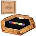 Nicecho 26 Players Shut The Box Dice Game Wooden Board Table Math Game with 16 Dice Classics Tabletop Games for Kids Adults FamilyClassroomHomeParty or Pub - Image 2