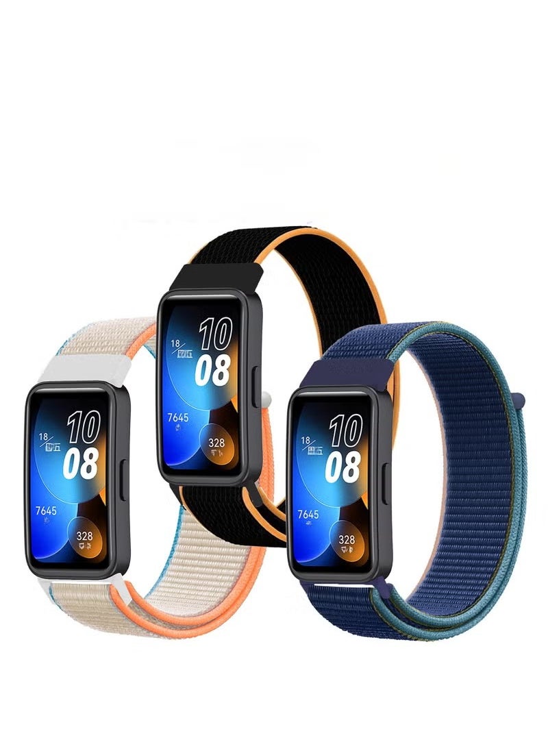 HW 3Pcs Suitable For Hua Wei Band8/9 Strap Velcro Nylon Loop Strap  - Image 1