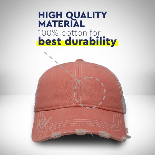 Speedy Pros Womens Ponytail Cap Jet Ski Girl Hobbies Cotton Distressed Trucker Hats Strap Closure Black - Image 4