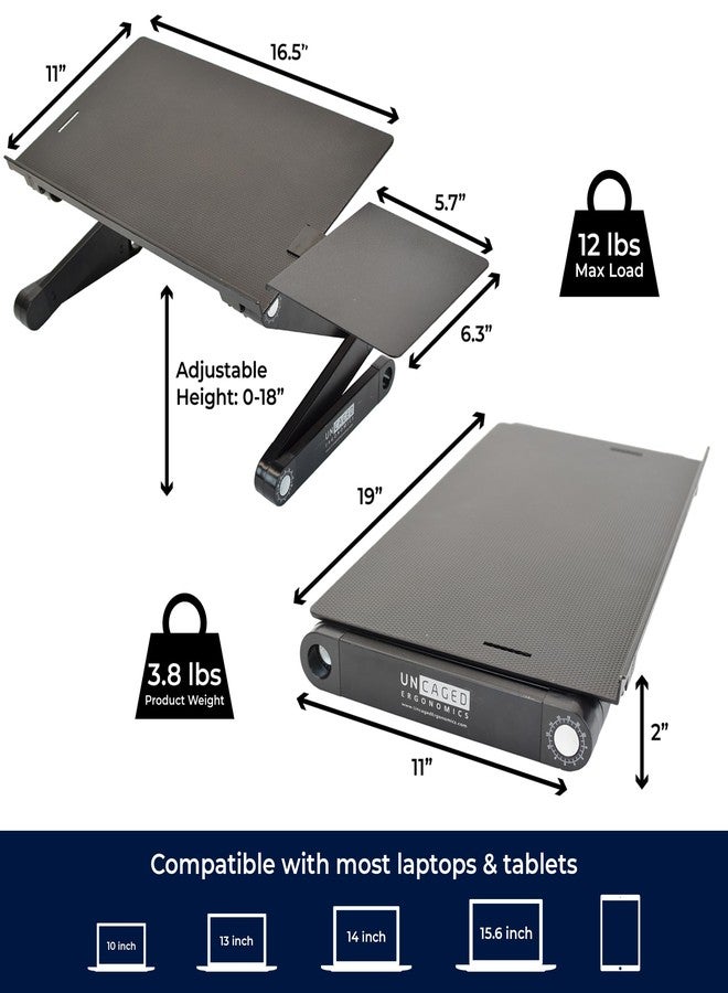 Uncaged Ergonomics WorkEZ Adjustable Laptop Stand for Desk, Portable Laptop Stand Adjustable Height, Foldable Cooling Computer Holder Riser for Desk, Black - Image 4