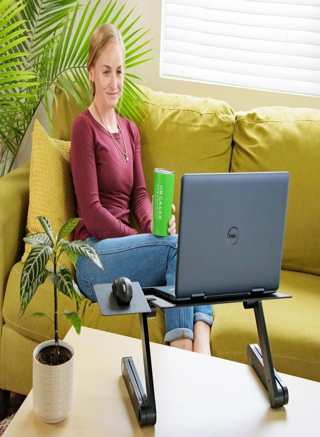 Uncaged Ergonomics WorkEZ Adjustable Laptop Stand for Desk, Portable Laptop Stand Adjustable Height, Foldable Cooling Computer Holder Riser for Desk, Black - Image 5