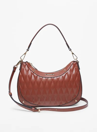 سيليست Women's Quilted Shoulder Bag with Adjustable Strap and Zip Closure
