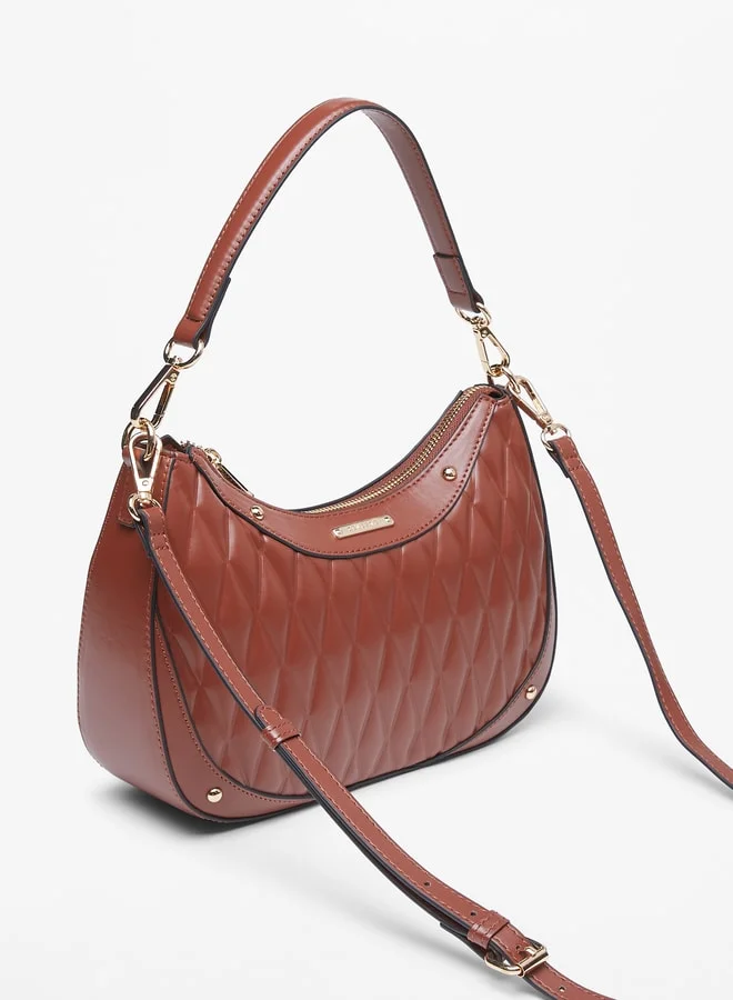 سيليست Women's Quilted Shoulder Bag with Adjustable Strap and Zip Closure