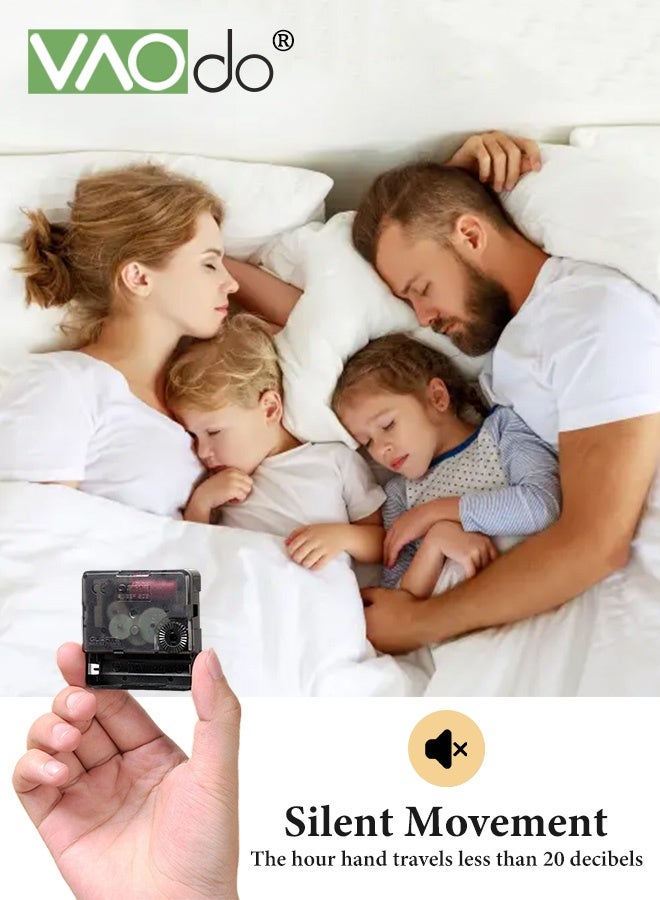 فاو دو ساعة حائط مستديرة 12 بوصة، ساعة كوارتز صامتة تعمل بالبطارية، ساعة حائط مستديرة 12 بوصة، ساعة حائط مستديرة تعمل بالبطارية، ساعة زجاجية مقواة مضادة للضباب، ساعة تزيين منزلية دقيقة لتوقيت السفر، مناسبة لغرفة النوم والمطبخ وغرفة المعيشة والمكتب - Image 5