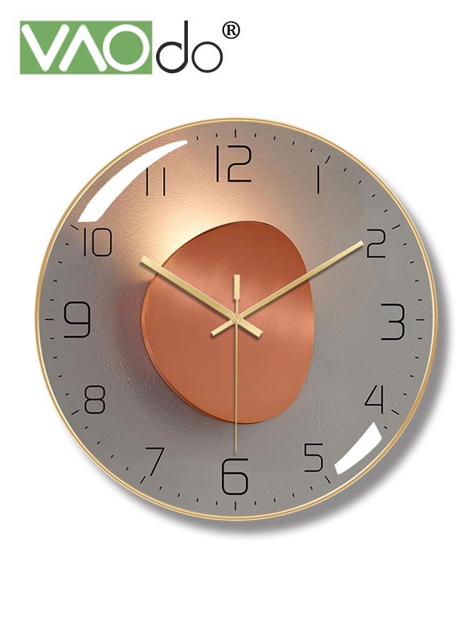 فاو دو ساعة حائط مستديرة 12 بوصة، ساعة كوارتز صامتة تعمل بالبطارية، ساعة حائط مستديرة 12 بوصة، ساعة حائط مستديرة تعمل بالبطارية، ساعة زجاجية مقواة مضادة للضباب، ساعة تزيين منزلية دقيقة لتوقيت السفر، مناسبة لغرفة النوم والمطبخ وغرفة المعيشة والمكتب - Image 1