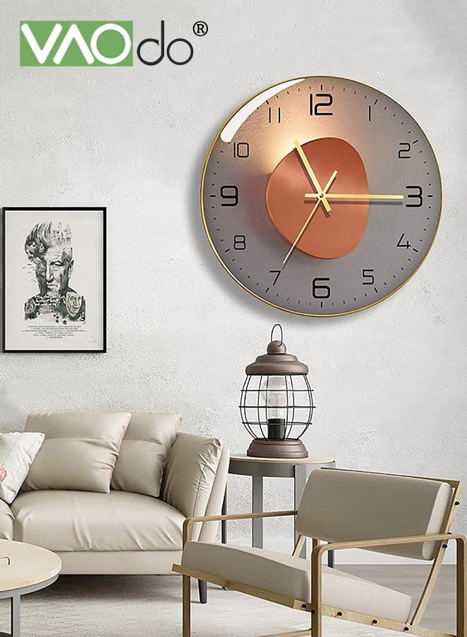 فاو دو ساعة حائط مستديرة 12 بوصة، ساعة كوارتز صامتة تعمل بالبطارية، ساعة حائط مستديرة 12 بوصة، ساعة حائط مستديرة تعمل بالبطارية، ساعة زجاجية مقواة مضادة للضباب، ساعة تزيين منزلية دقيقة لتوقيت السفر، مناسبة لغرفة النوم والمطبخ وغرفة المعيشة والمكتب - Image 3