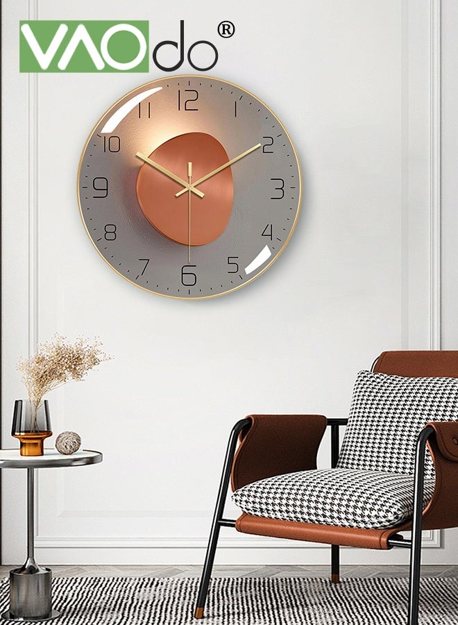 فاو دو ساعة حائط مستديرة 12 بوصة، ساعة كوارتز صامتة تعمل بالبطارية، ساعة حائط مستديرة 12 بوصة، ساعة حائط مستديرة تعمل بالبطارية، ساعة زجاجية مقواة مضادة للضباب، ساعة تزيين منزلية دقيقة لتوقيت السفر، مناسبة لغرفة النوم والمطبخ وغرفة المعيشة والمكتب - Image 2
