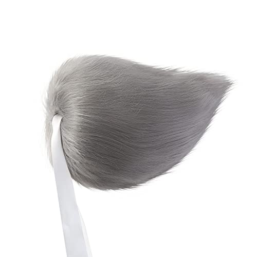 Fancheer Big Bunny Tail Plush Rabbit Costume Accessory for Adult Halloween Easter Animal Cosplay Dress Up Grey - Image 1