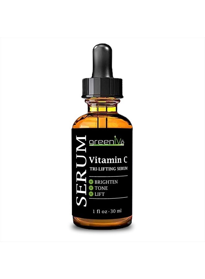 Greenive Vitamin C Serum Tri-Lifting Serum with Hyaluronic Acid, Vegetable Collagen & Leucidal - Image 2