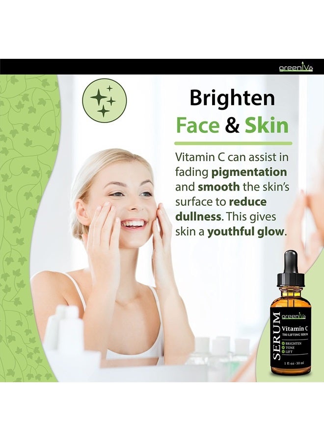 Greenive Vitamin C Serum Tri-Lifting Serum with Hyaluronic Acid, Vegetable Collagen & Leucidal - Image 5