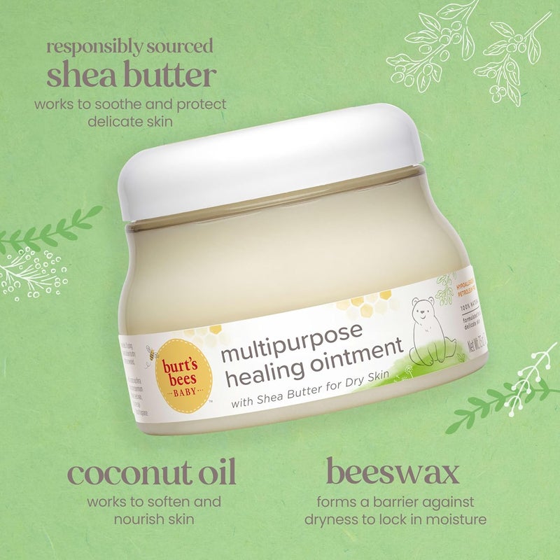 Burt's Bees مرهم متعدد الاستخدامات 100% طبيعي للأطفال، مرهم للوجه والجسم للأطفال - علبة 7.5 أونصة - Image 2