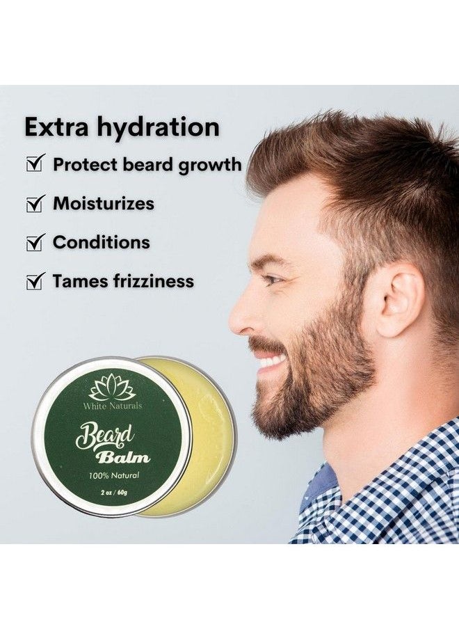 Organic Beard Balm Styles Strengthens & Softens Beards & Mustaches Leave In Conditioner With Natural Argan Oil Shea Butter Vitamins And Wax Boost For Ultimate Shine