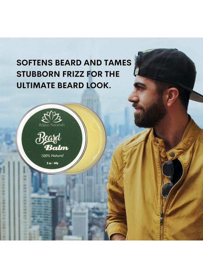Organic Beard Balm Styles Strengthens & Softens Beards & Mustaches Leave In Conditioner With Natural Argan Oil Shea Butter Vitamins And Wax Boost For Ultimate Shine