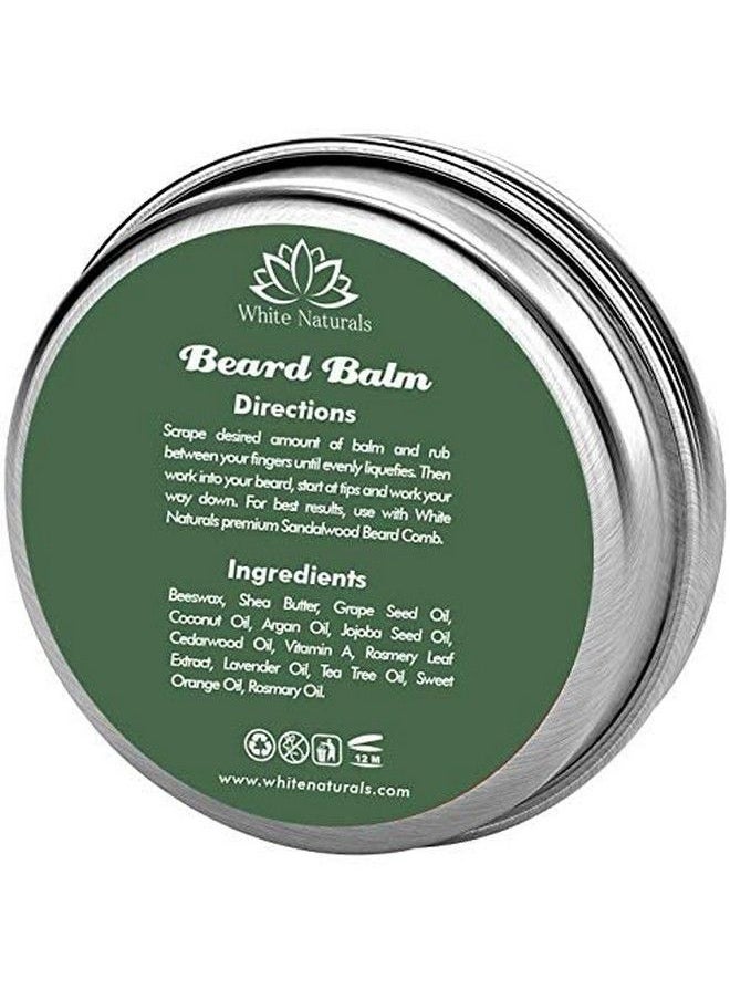 Organic Beard Balm Styles Strengthens & Softens Beards & Mustaches Leave In Conditioner With Natural Argan Oil Shea Butter Vitamins And Wax Boost For Ultimate Shine