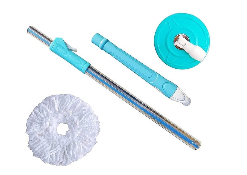 Relson Stainless Steel Microfiber Floor Cleaning Mop with Removable Washable Cleaning Pad and Integrated Water Mechanismmop for Cleaning Floor Multicolour Spin mop Stick with Microfiber Refill - Image 1