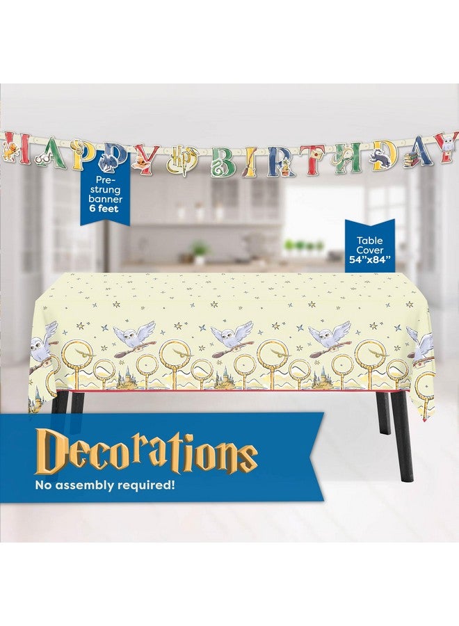 Unique Harry Potter Birthday Decorations Kit | Harry Potter Birthday Party Supplies | With Harry Potter Table Cover, Banner, Dinner Plates, Napkins, Candles, Button | Serves 16  - Image 3