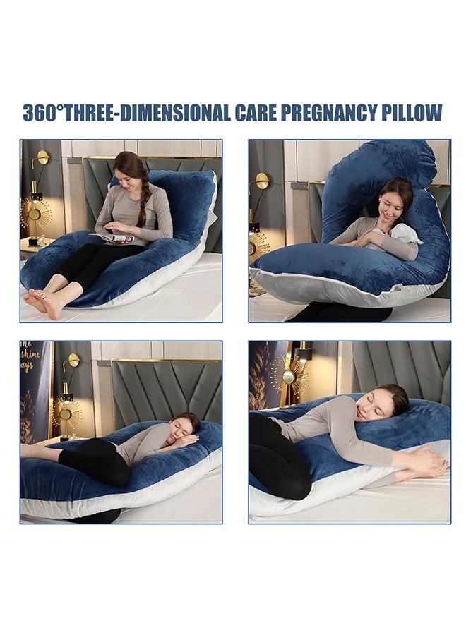 VTERLY U-Shape Pregnancy Pillow 180cm Long Full Body Maternity Pillow with Removable Bean Velvet Cover for Sleeping Adults Comfortable Support Daily Use - Image 2