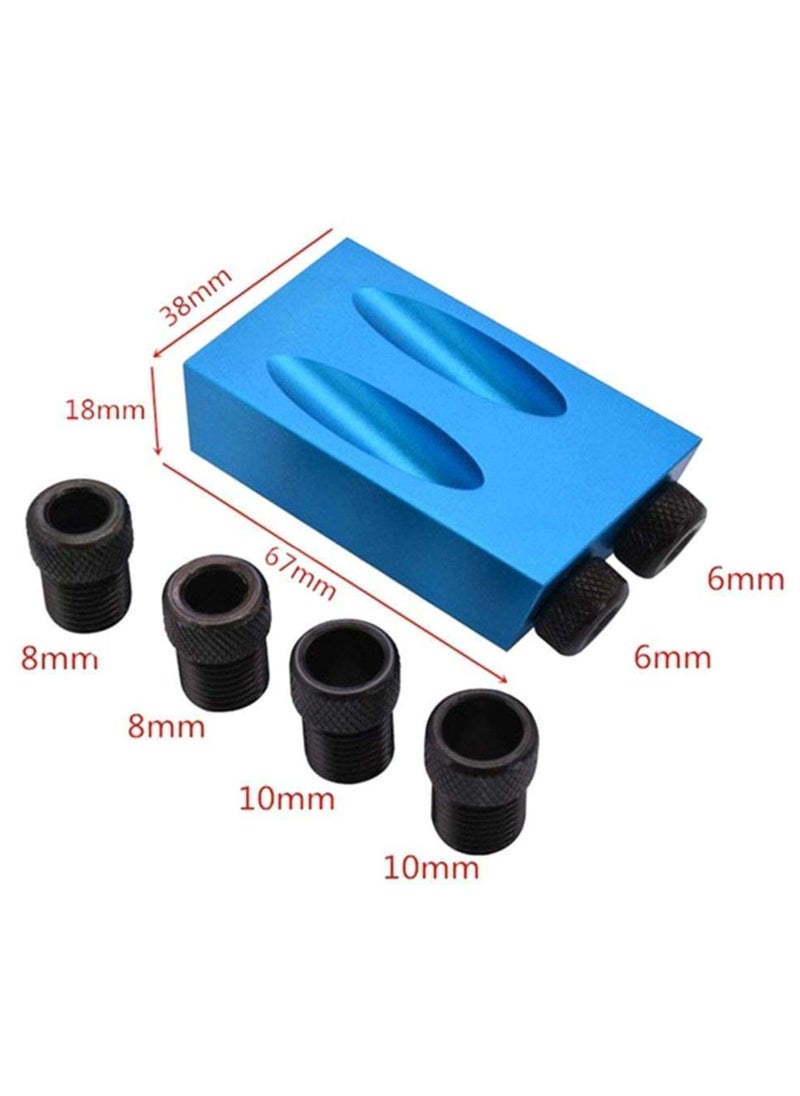 Generic 15 Degree Woodworking Angled Hole Fixture Kit, Comes with 6/8/10mm Drive Adapter for Woodworking Angled Drilling, Angle Woodworking Positioner Fixtures 14pcs  - Image 3